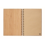 Caderno de argolas com capa de bambu, folhas A5 pautadas Conscious cor madeira segunda vista