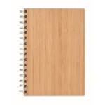 Caderno de argolas com capa de bambu, folhas A5 pautadas Conscious cor madeira quinta vista