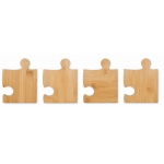 Set de 4 bases para copos em forma de quebra-cabeça de bambu Puzzle cor madeira sétima vista