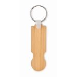Porta-chaves de bambu para ficha de carrinho cor madeira terceira vista