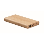 Powerbank com capa de bambu e Powercard Bamboo Plus de 4.000 mAh cor madeira