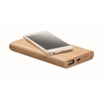 Powerbank com capa de bambu e Powercard Bamboo Plus de 4.000 mAh cor madeira segunda vista