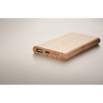 Powerbank com capa de bambu e Powercard Bamboo Plus de 4.000 mAh cor madeira vista fotografia quarta vista