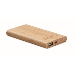 Powerbank com capa de bambu e Powercard Bamboo Plus de 4.000 mAh cor madeira vista principal