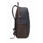 Mochila para portátil em canvas 450 g/m² cor preto quarta vista