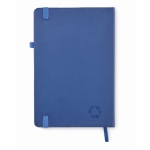 Caderno com capa e papel reciclados cor azul sexta vista