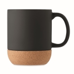 Caneca de cerâmica mate com base de cortiça 300ml Design Cork cor preto segunda vista