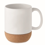 Caneca de cerâmica mate com base de cortiça 300ml Design Cork cor branco