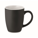 Caneca de cerâmica preta com interior brilhante de 290ml Duo Black cor branco