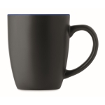 Caneca de cerâmica preta com interior brilhante de 290ml Duo Black cor azul real segunda vista