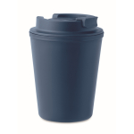 Copo térmico de plástico reciclado com bico 300ml Recyclo cor azul