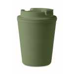 Copo térmico de plástico reciclado com bico 300ml Recyclo cor verde-escuro