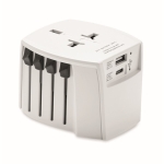 Adaptador de viagem personalizado universal Skross MUV USB A/C cor branco