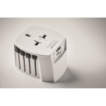 Adaptador de viagem personalizado universal Skross MUV USB A/C cor branco