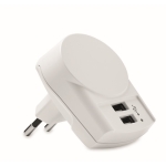 Carregador de tomada europeu Skross com 2 portas USB CHARGER cor branco