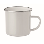 Caneca vintage metálica esmaltada cor branco