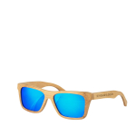 Óculos de sol de bambu com lentes espelhadas e proteção UV400 vista principal