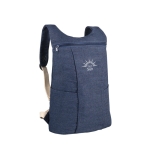 Mochila com logo de ganga com bolsos dianteiros e alças 300 g/m2 cor azul imagem com logo