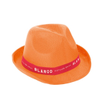 Chapéu promocional de poliéster com faixa branca com logótipo Colors cor cor-de-laranja imagem com logo 4