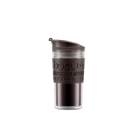 Copo takeaway de parede dupla sem BPA de 350ml Takeaway Travelmug cor castanho escuro