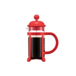 Cafeteira francesa pequena de vidro de borossilicato de 350ml Java cor vermelho