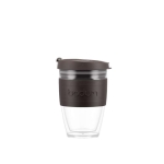 Copo de viagem com tampa de 250ml Takeaway Joycup cor castanho escuro