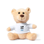 Ursinho de peluche macio com camisola branca personalizável Kiddo vista principal