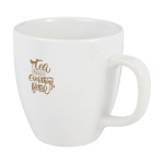 Caneca de cerâmica com acabamento brilhante de 430ml Cappuccino cor branco vista impressão tampografia