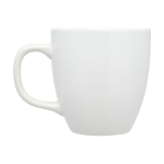 Caneca de cerâmica com acabamento brilhante de 430ml Cappuccino cor branco segunda vista com lateral