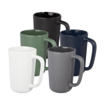 Caneca de cerâmica grande com acabamento mate de 480ml Americano cor verde segunda vista várias cores