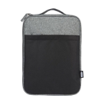 Bolsa para portátil personalizada reciclada com bolso 14'' DuoTone cor preto segunda vista frontal