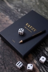 Jogo Yahtzee em caixa elegante com bloco e lápis Yahtzee cor azul-marinho