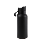 Garrafas com logo térmicas com pega e abertura de botão 500ml OnePress cor preto