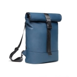 Mochila de bicicleta versátil, couro vegan flexível Contempo cor azul terceira vista