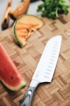 Faca Santoku de aço inoxidável  de alta qualidade com logotipo Kaiser cor prateado