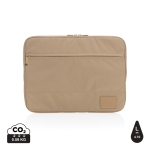 Bolsa de poliéster reciclado 300D para portátil 14'' EcoTrace cor castanho-claro