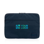 Bolsa para portátil personalizada poliéster reciclado 15,6'' EcoTrace cor azul-marinho vista principal