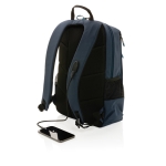 Mochila versátil com USB, RFID e bolso para PC de 15,6'' EcoLifestyle cor azul-marinho quinta vista