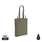 Saco personalizado de lona reciclada por tingir 285 g/m2 EcoTrace Raw cor verde-escuro