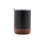 Copo térmico compacto com base de cortiça 180ml Eco Cork Small cor preto terceira vista