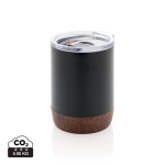 Copo térmico compacto com base de cortiça 180ml Eco Cork Small cor preto