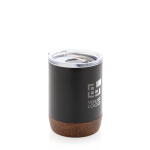 Copo térmico compacto com base de cortiça 180ml Eco Cork Small cor preto vista principal