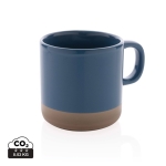 Caneca de cerâmica esmaltada de design original 360ml Artisanal cor azul