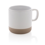 Caneca de cerâmica esmaltada de design original 360ml Artisanal cor branco