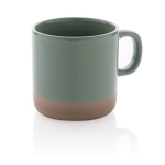 Caneca de cerâmica esmaltada de design original 360ml Artisanal cor verde