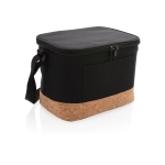 Saco térmico portátil, detalhe em cortiça para 6latas Exclusive Small cor preto