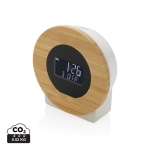 Relógio de secretária redondo de bambu cor madeira