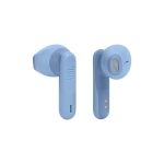 Auriculares Bluetooth compactos e elegantes JBL Wave Flex cor azul vista detalhe