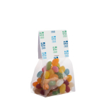 Saco de sortido de Jelly Beans com topo personalizável 100g cor transparente vista principal