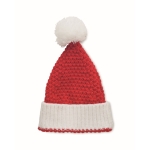 Gorro de Natal de acrílico elástico suave com punho e borla cor vermelho